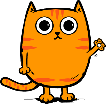 cat playfully waving hello
